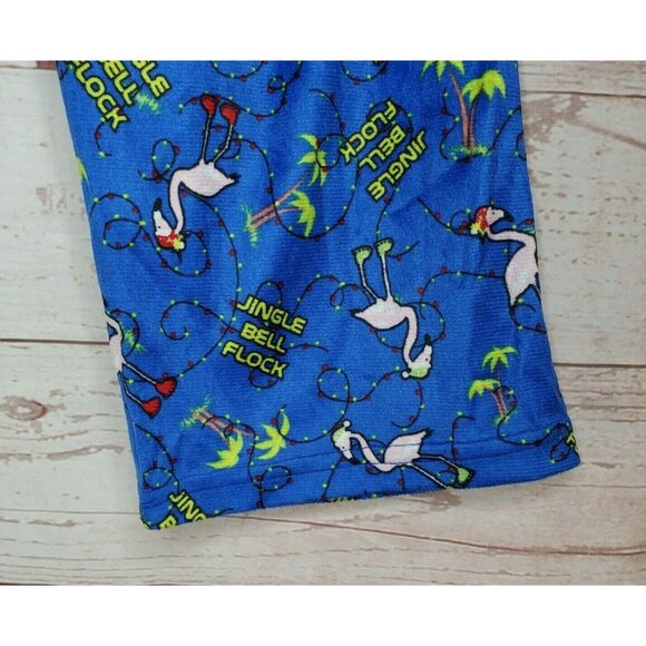 English Laundry Jingle Bell Flock Lounge P.J Flamingo Medium Pants Soft Fleece - Picture 7 of 10